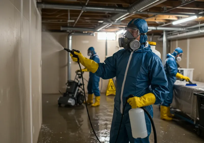 Basement Sanitization and Antimicrobial Treatment process in New Chicago, IN